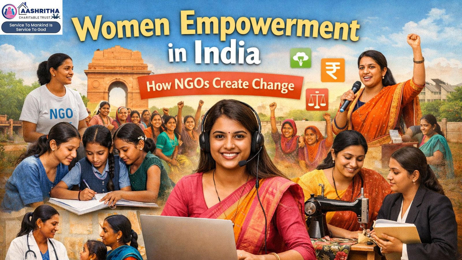 Home 12 Women empowerment in India supported by NGOs through education, skill development, healthcare, and livelihood programs