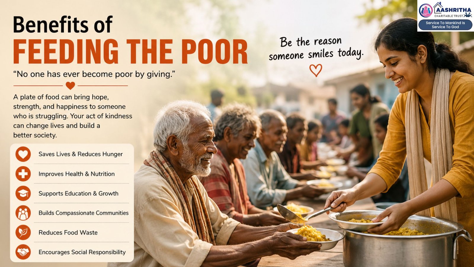Volunteers serving nutritious meals to underprivileged people, highlighting the benefits of feeding the poor, the importance of feeding the poor, and food donation benefits in Vijayawada, Andhra Pradesh.
