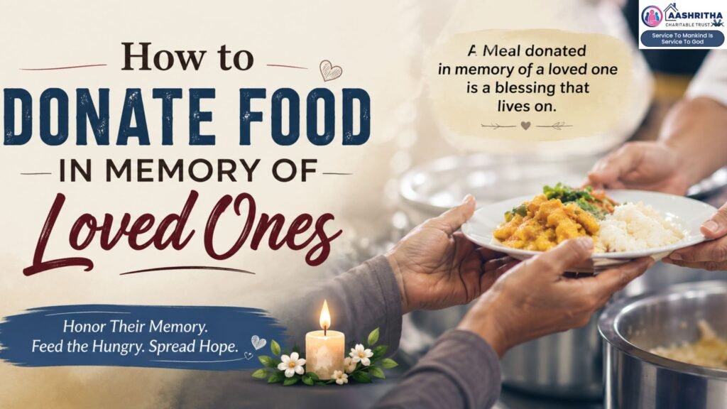 How to donate food in memory of loved ones by sponsoring meals for the needy through Aashritha in Vijayawada, Andhra Pradesh