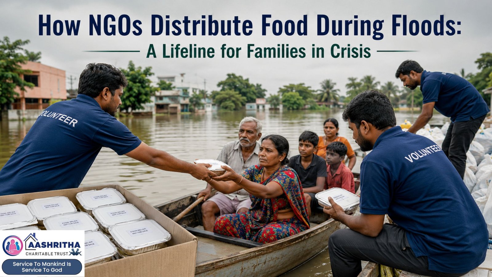 How NGOs distribute food during floods to affected families in Vijayawada and Andhra Pradesh